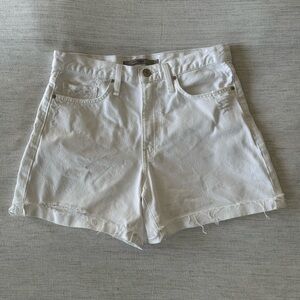 Hudson High Rise Devon White Denim Shorts, Size 28